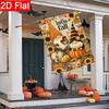2D Flat - 2D Flat Thanksgiving Pumpkin Dwarf Welcome Flower Garden Flag, 2-28 X 40 Inches Outdoor Garden Flag, Double-Sided Home Decoration Courtyard 