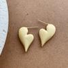 Women Matte Metallic Irregular Heart Drop Earrings Gold Silver Plated Copper Daily Jewelry