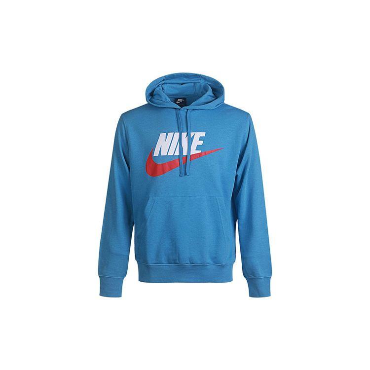 Nike Men s Sportswear HBR PO Graphic Pullover Hoodie  Blue  CZ9129-461 L
