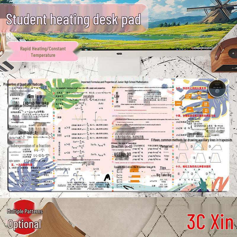 

Student Heating Desk Pad: Junior High Math & Elementary School Study Hand Warmer Map Pad Cherry Boy 60x36 with Timer