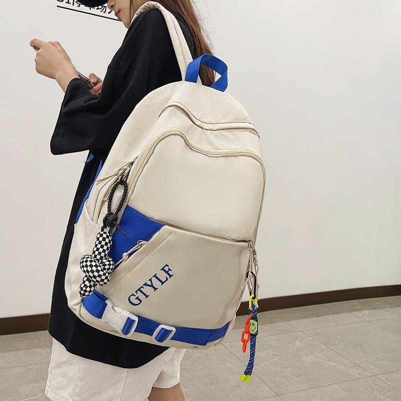 High school schoolbag female college student ins Korean version couple backpack Harajuku simple computer backpack