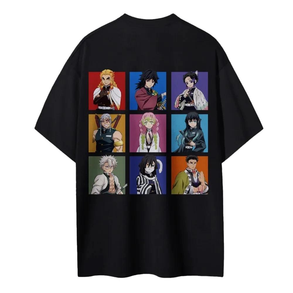 2026 Demon Slayer Short-sleeved Men's and Women's Same Style Comfortable Short-sleeved Couple's Clothing Casual Short-sleeved Wear Y2K