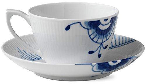 [Officially Imported] Royal Copenhagen Blue Fluted Mega Cup & Saucer, 280ml, White, 1017335, Wedding Gift