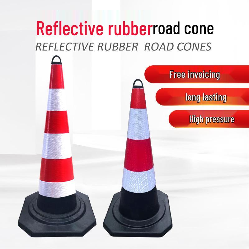 Reflective Rubber Traffic Cone - Safety Barrier & Warning Pile