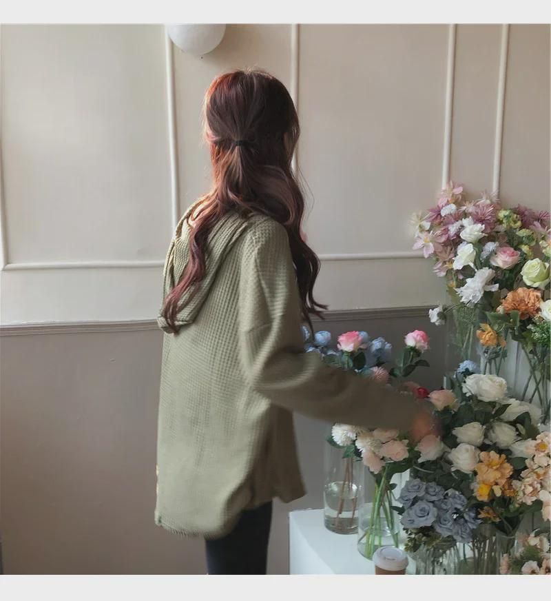 2025 Korean-Style Oversized Hooded Sweater - Women's Trendy, Lightweight, Long-Sleeve Pullover for Spring and Autumn