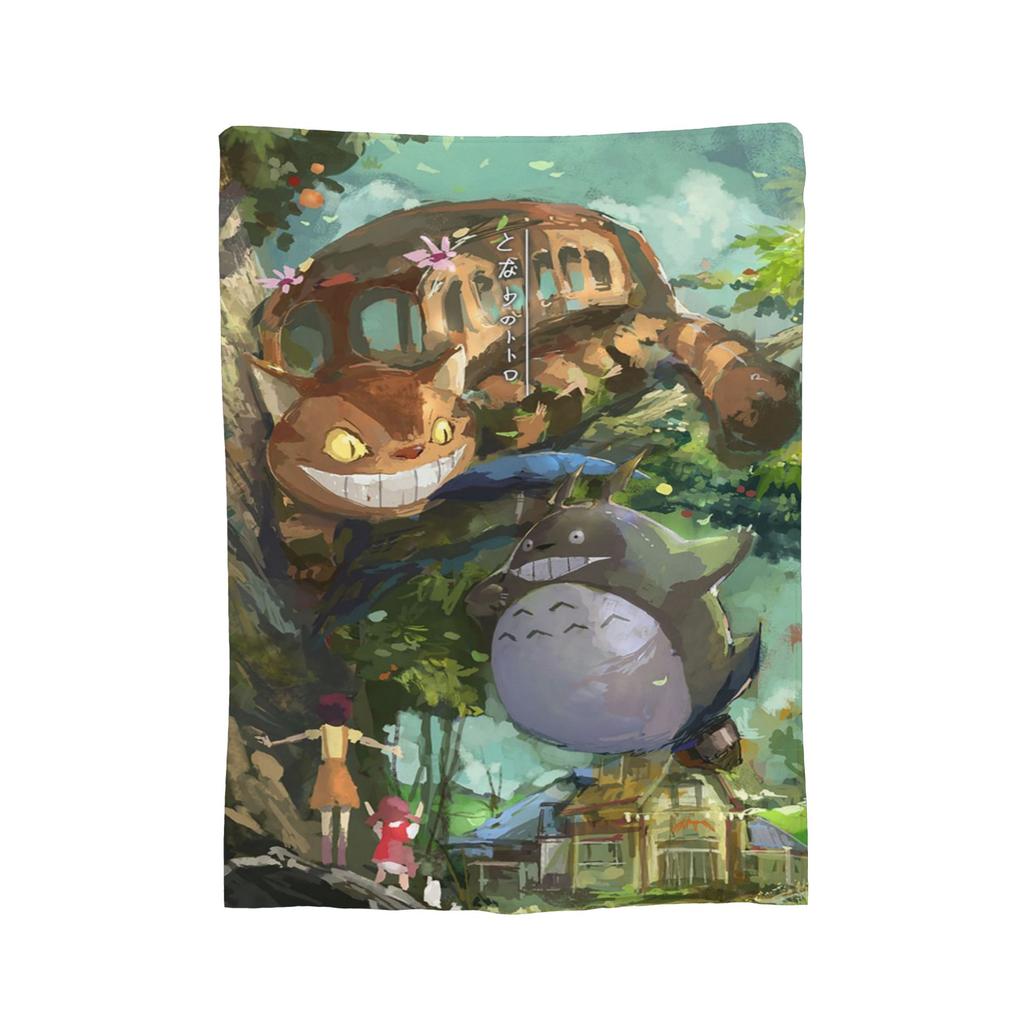 Cute T-Totoros Miyazaki Hayao Blanket Flannel Textile Decor Multi-function Super Soft Throw Blankets for Bed Office Bedspread