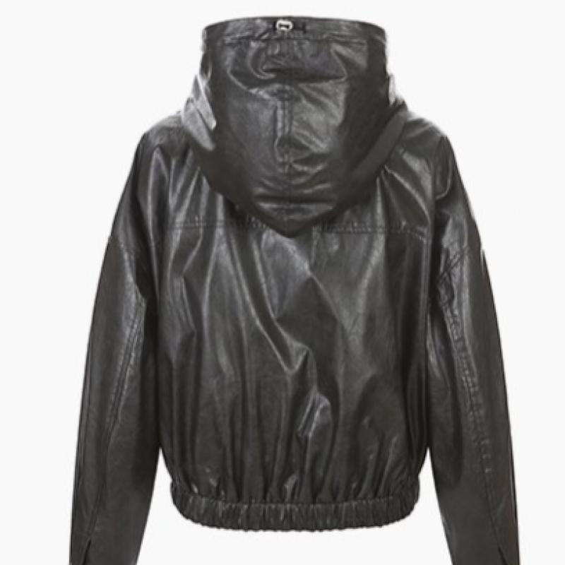 EGOIST Ruffle Detail Fake Leather Jumper  Es2tz301 