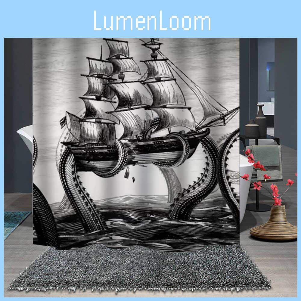 Polyester Shower Curtain With Custom Logo And Pattern For Bathroom Decor