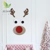Christmas Door Window Stickers Felt Cloth Cartoon Snowman Santa Claus Elk Wall Sticker For Winter Xmas New Year Decoration Decal