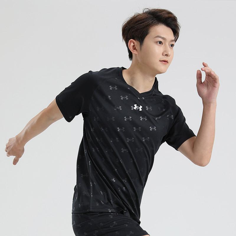 Under Armour Short Sleeve Fitness Training Running Quick Dry Loose Fit Printed T-Shirt Unisex Tops Black 21500531-001
