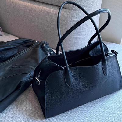 New First-layer Cowhide Tote Bag Handbag Horizontal Large-capacity Leather Women's Bag Commuter Shoulder Bag