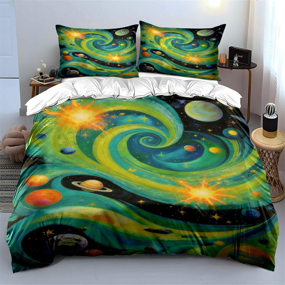 Swirling Planets and Stars. Bedding Sets Duvet Cover Sets Duvet Covers Pillowcases(1 * Duvet Cover 2 * Pillowcases Without Duvet Insert)