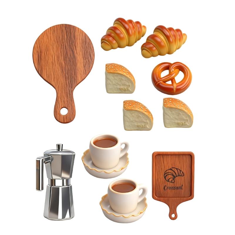 

Detailed Decorative Bread Coffee Dollhouses Furniture Resin Mini Food For Role Play And Collector 1