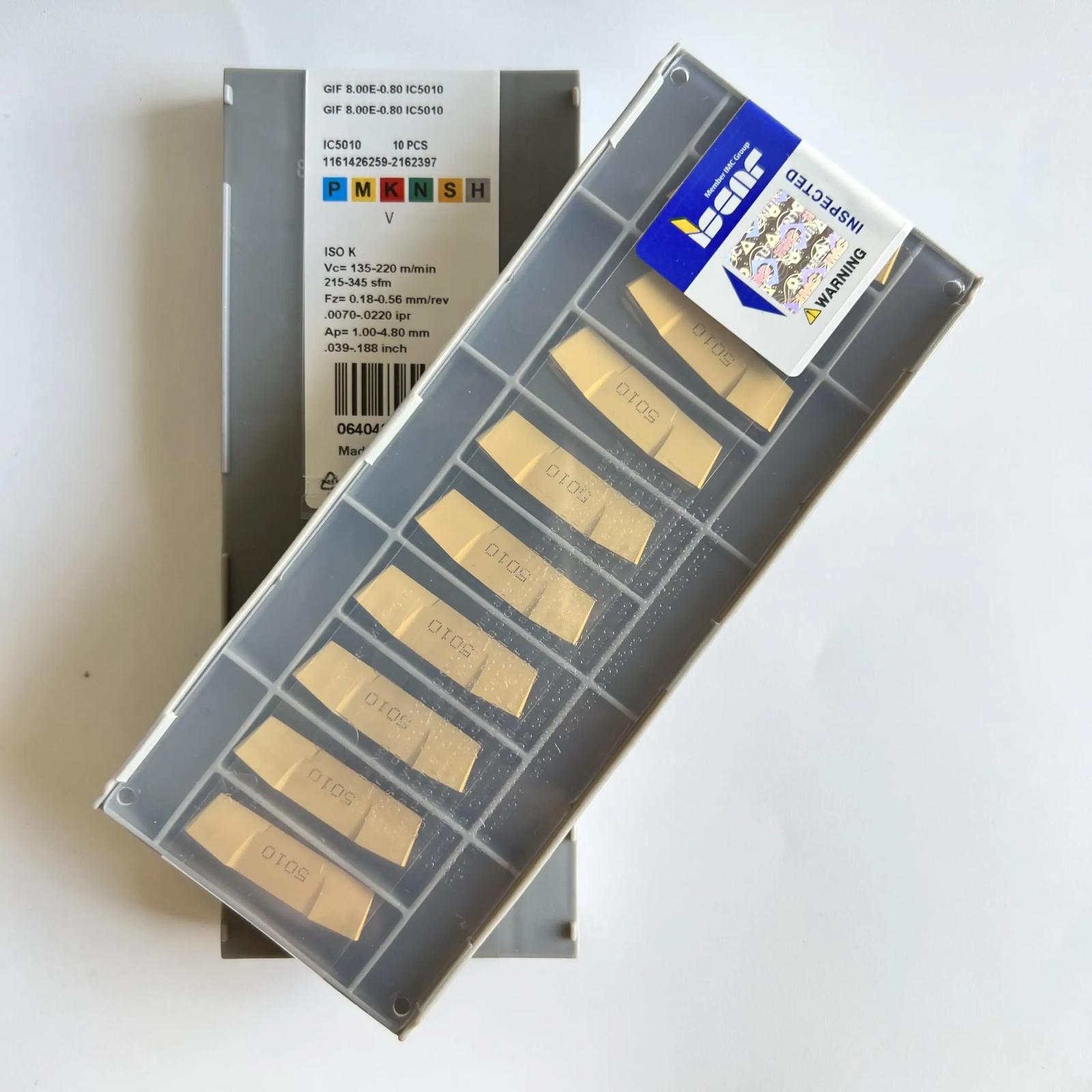 

ISCAR / GIF8.00E-0.80 IC5010 /Industrial indexable carbide inserts 10 Pcs