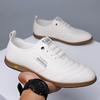 Men's Shoes 2025 Summer New Men's Soft-soled Breathable White Shoes One-pedal Lazy Driving Shoes Fashionable Casual Leather Shoes