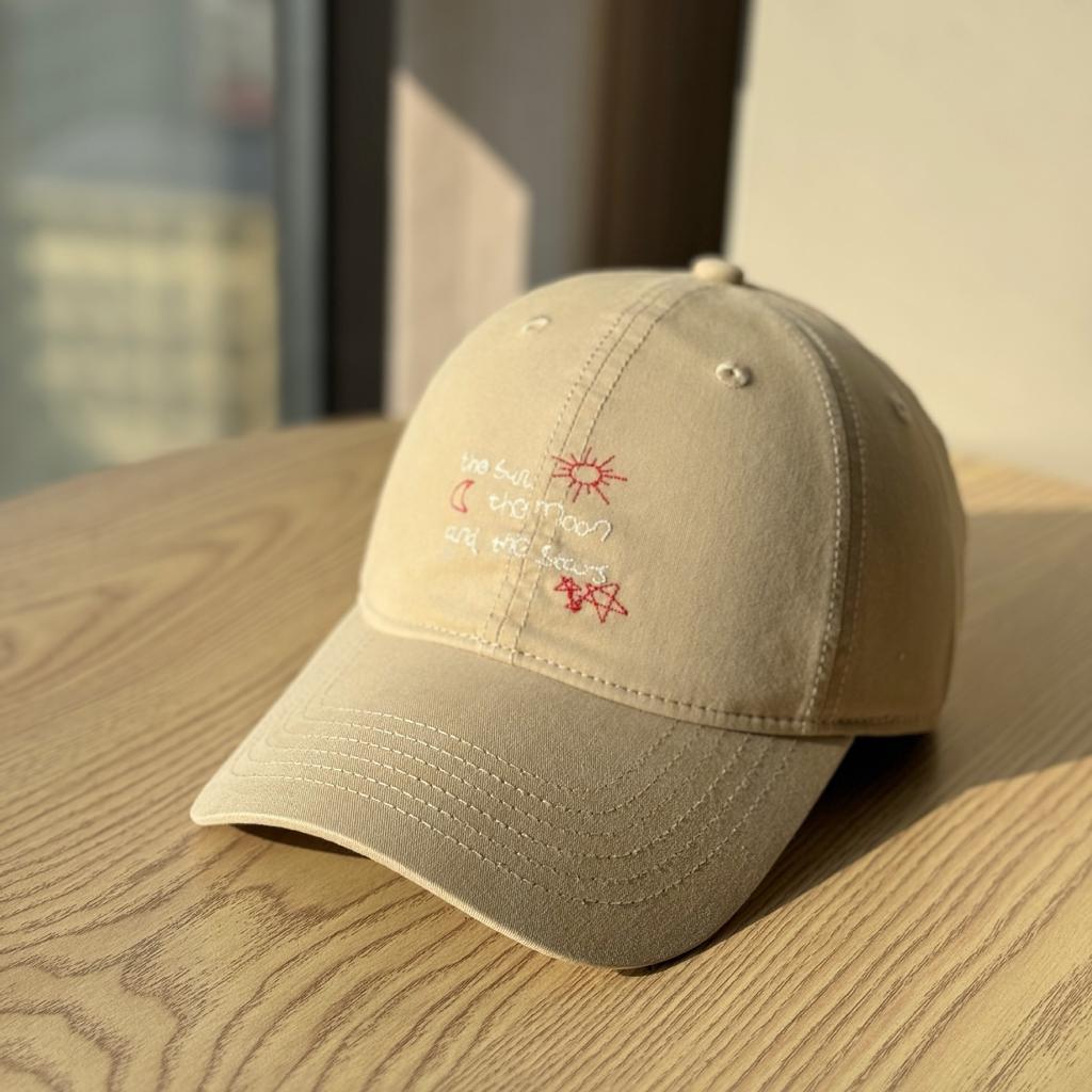 New style cute cartoon embroidered baseball cap for women, fresh and versatile, makes the face look smaller, provides sun protection, soft top