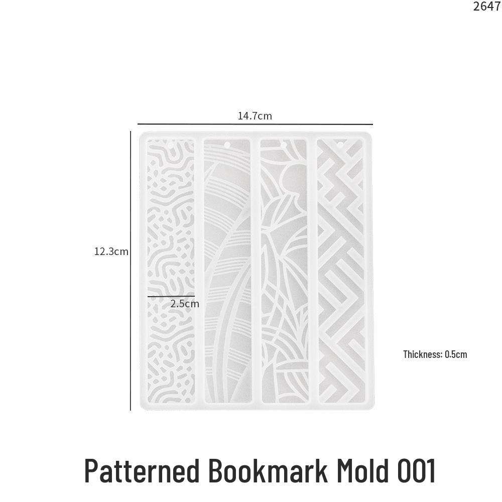 Poppy Epoxy Geometric Bookmark Mold - Irregular Leaf, Cat Paw, Rectangle Design