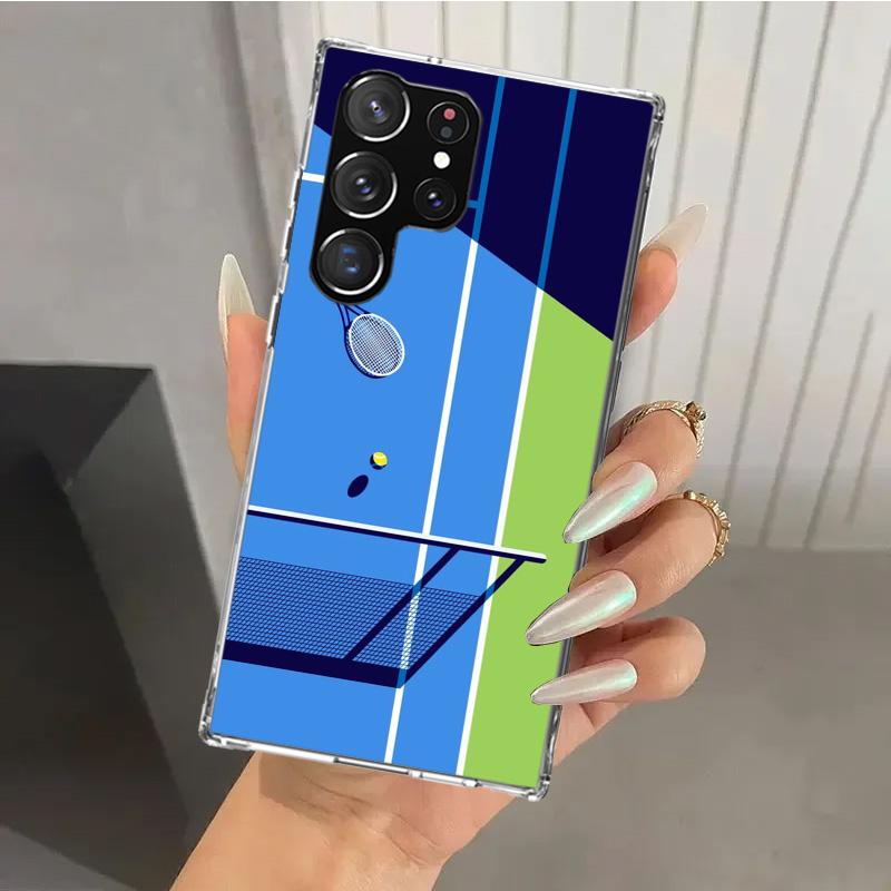Tennis Sport Phone Case for Samsung Galaxy S26 S24 S23 Ultra S25 Edge S22 S21 Plus S20 FE + Soft Print Shell Funda Galaxy S25 S2