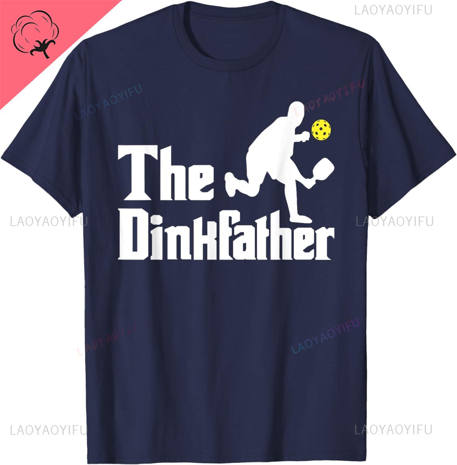 The Dinkfather Funny Pickleball Player Paddleball Lover TShirt Vintage Classic Fashion Streetwear Oneck Shortsleev Unisex Tee S