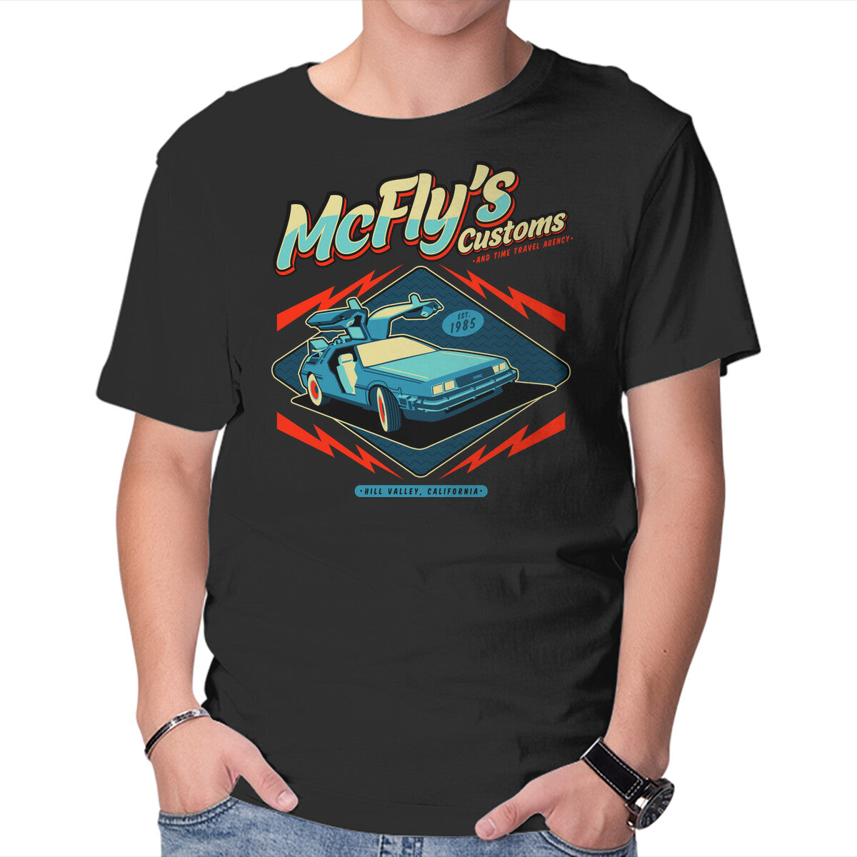 Unisex Crew Neck T-Shirt McFly Customs Graphic Short Sleeve Casual Tee XXXL