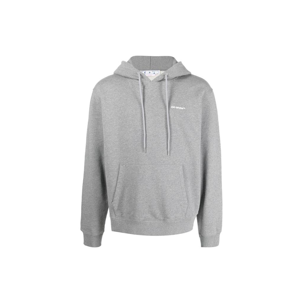 Off-White FW22 Wavy Diagonal Striped Long Sleeve Hoodie Men Hoodies Grey OMBB097F22FLE0150801