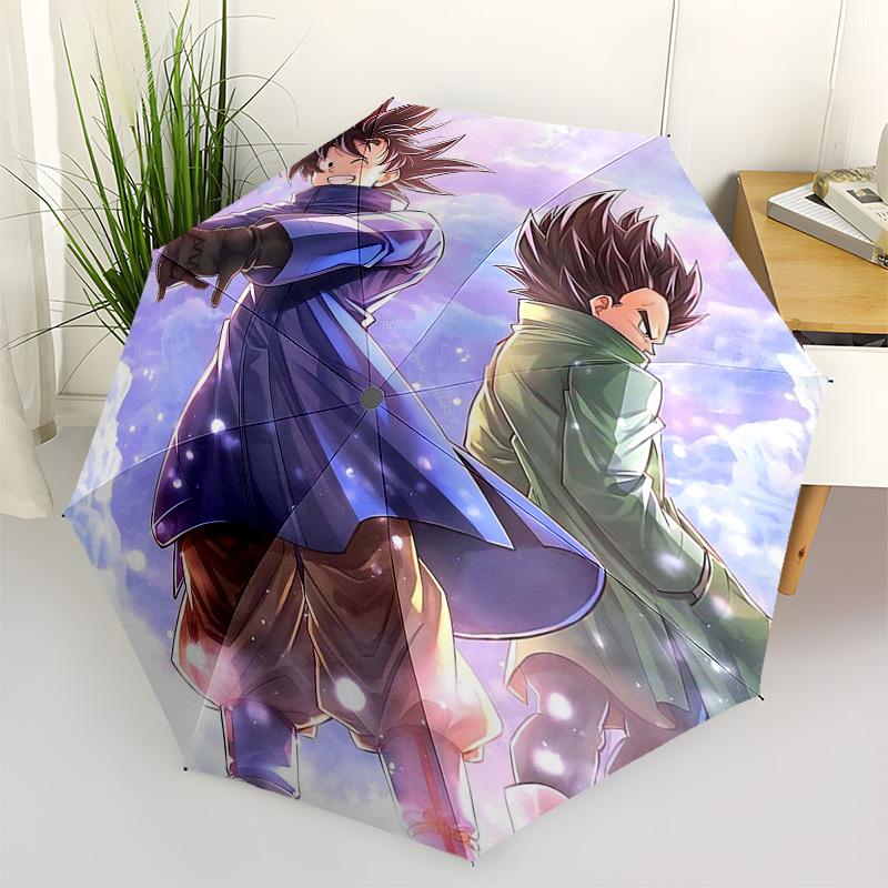 

1pc Dragon Ball Z Goku & Vegeta Automatic Opening Umbrella - Portable 3-Fold Design with Iron Frame - Outdoor for Fans, Travelers, Daily Use - Perfect