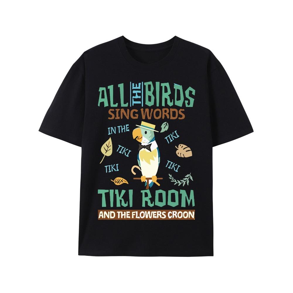 Retro Disneyland Enchanted Tiki Room Shirt funny Men’s Short Sleeve Graphic T-shirt Collection black S