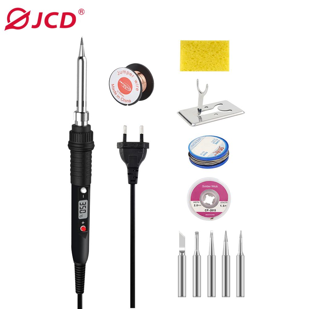 JCD 80W Soldering Iron Sponge Professional Tin Electric Bread Adjustable Temperature 220V Lead-free Welding Repair Tools