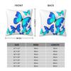 Blue Dancing Butterfly Square Pillowcase Pillow Cover Cushion Throw Pillow for Home Sofa Living Room