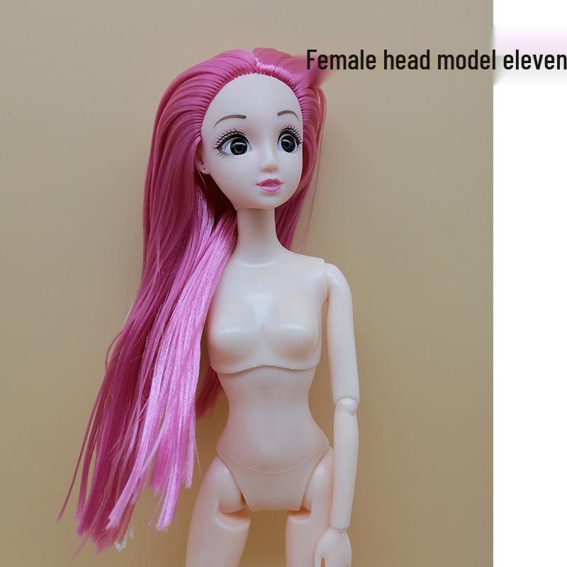 30cm 11-inch BJD Doll with Blinking Real Eyes, Changeable Clothes, DIY Options, and Bonus Head