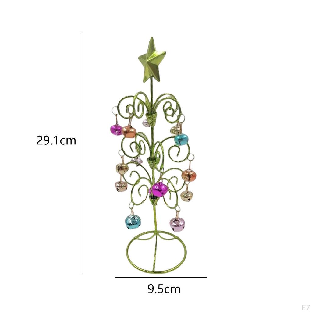 Christmas Tree Desktop Xmas Tree, Crafts Art with Bell Ornament for Table Centerpiece Bedroom Home