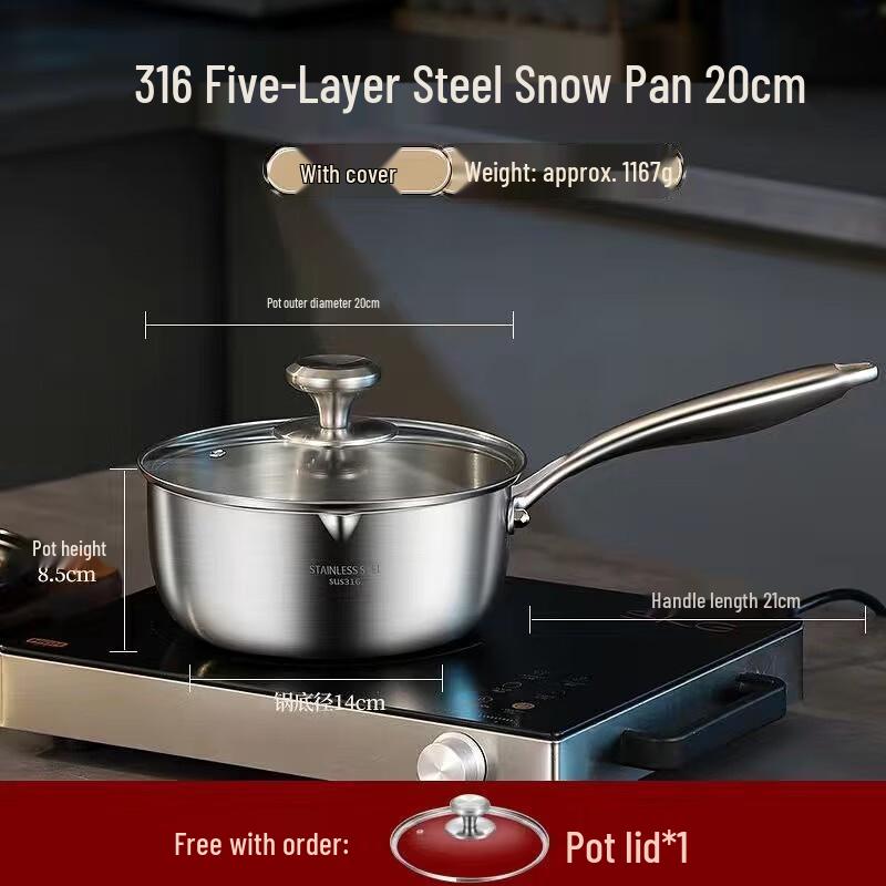 Zhishi 316 Stainless Steel Japanese Yukihira Pot