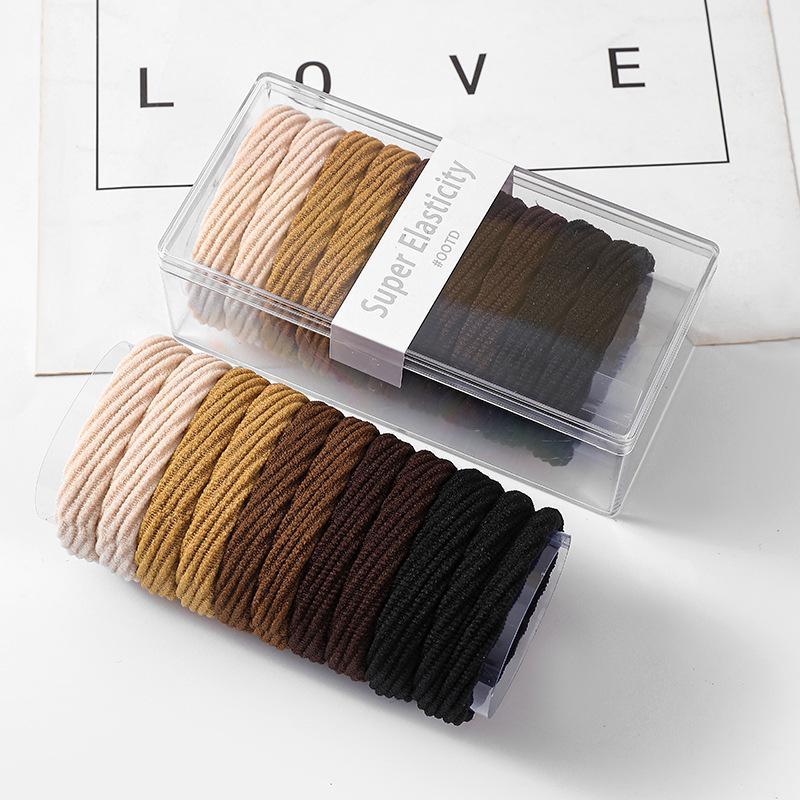 High ponytail hair ring 2026 new seamless rubber band women's tie head high elastic durable hair rope leather cover ponytail hair accessories