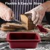 4 Stück, Silikon Mini Kastenform (6,1''x3,3''), Antihaftende Rechteckige Silikon-Mini-Kuchenform mit Leichtlösefunktion zum Backen von Brot, Flexibel BP