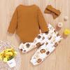Toddler Baby Girls Long Sleeve Ruffles Romper Bodysuit+Floral Pants Outfits