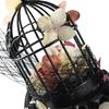 Dark Series Birdcage Miniature Hat Hair Pin with Flower Decors Vintage Headpiece For Wedding and Special Occasion