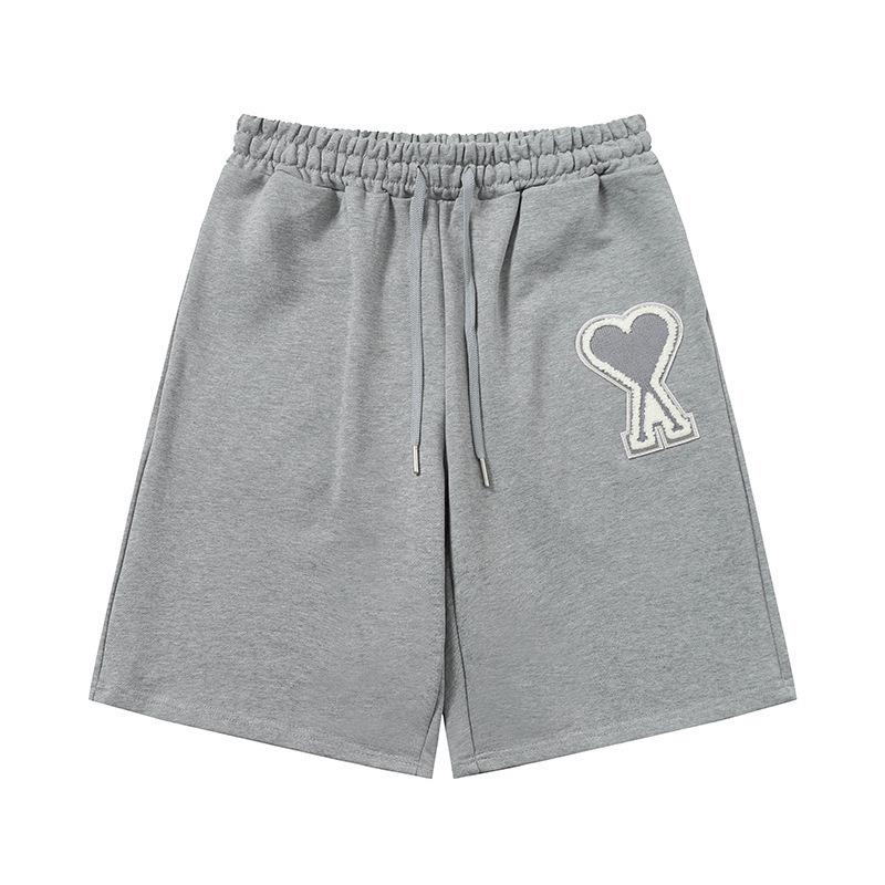 Ami Women's Heart Embroidered Casual Summer Sweatpants - Classic Straight-Leg with Drawstring
