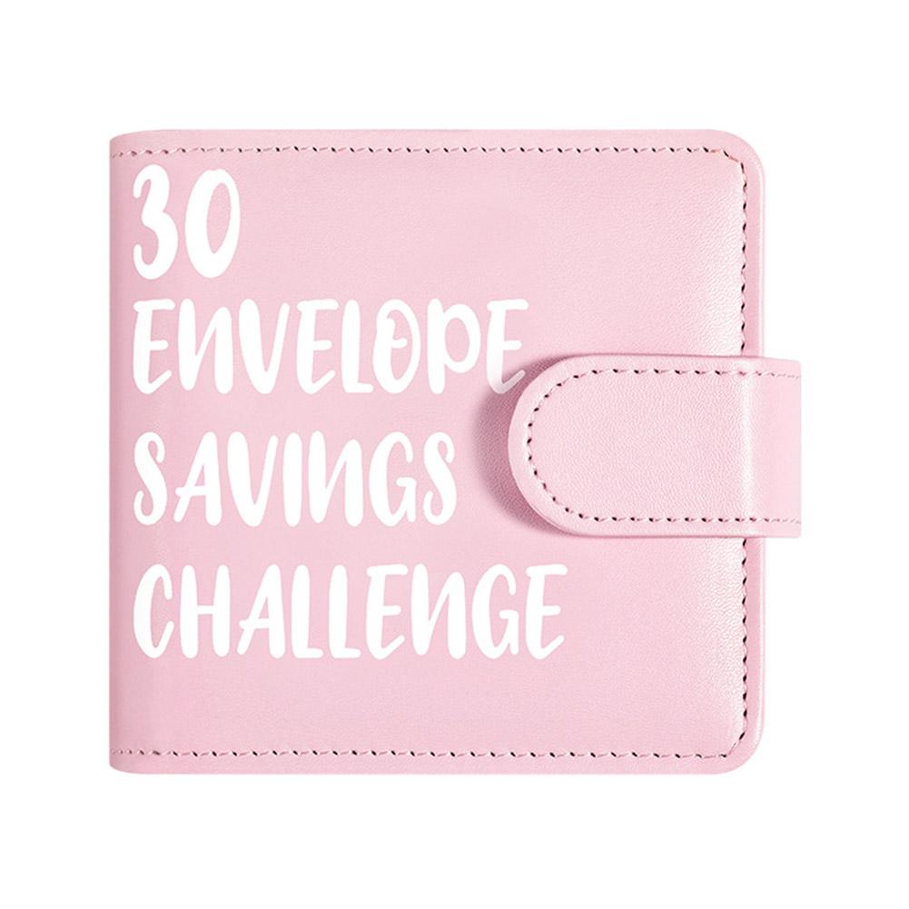 30 Envelope Savings Challenge Binder PU Leather Budget Book for Savings Challenge Waterproof Reusable