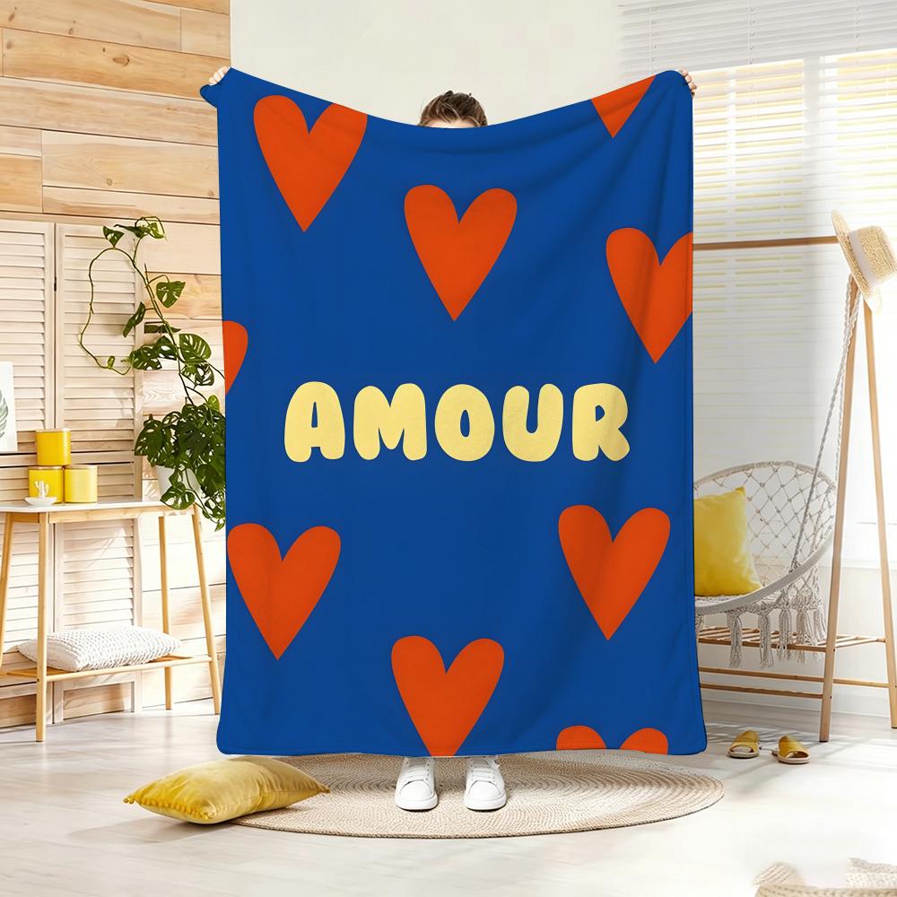 Anime Popula Dopamine Throw Lightweight 240G Flannel Blanket Soft Skin-Friendly For Summer Cooling