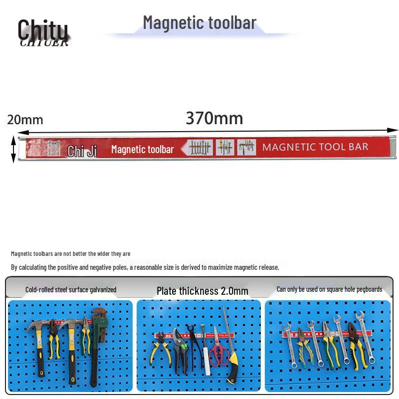 Chitu Magnetic Tool Bar: Strong Self-Adhesive Tool Storage Rack with Hooks