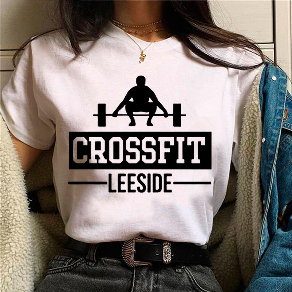 Crossfit Fitness T-shirts Women Manga Graphic Streetwear Top Female 2000s Japanese Designer Clothes
