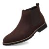 Fashion Fashion Men's Ankle Boot New Leather Men's Chelsea Boots Men Shoes Casual Black Sleeve Boots Outdoor High Top Wedding Shoes Male