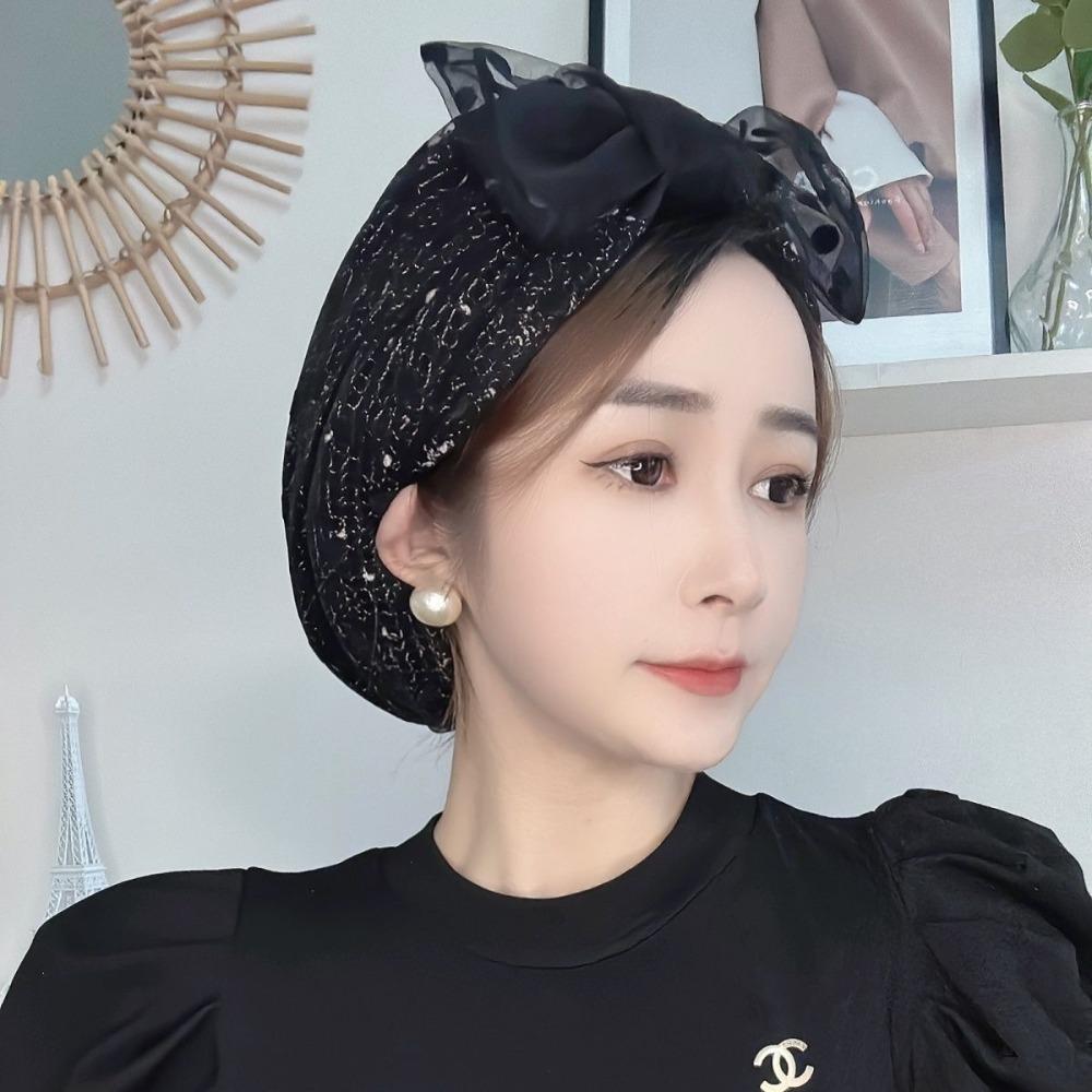Cover White Hair Headband Cap Lace Embroider Hair Band Hot Sale Headwrap Women