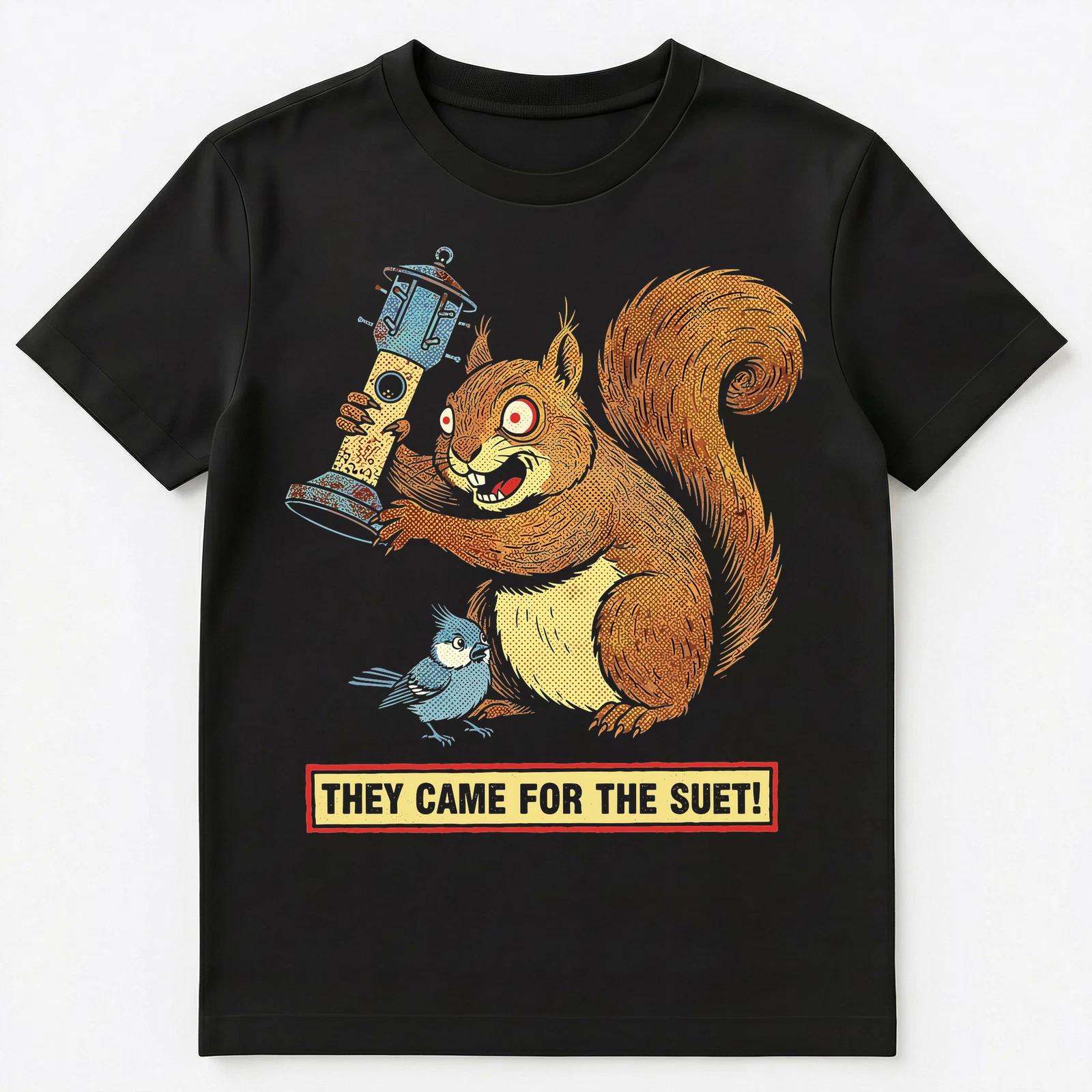 

Backyard Birder Suet Raiding Squirrel Bird Feeding Unisex T-Shirt 3XL