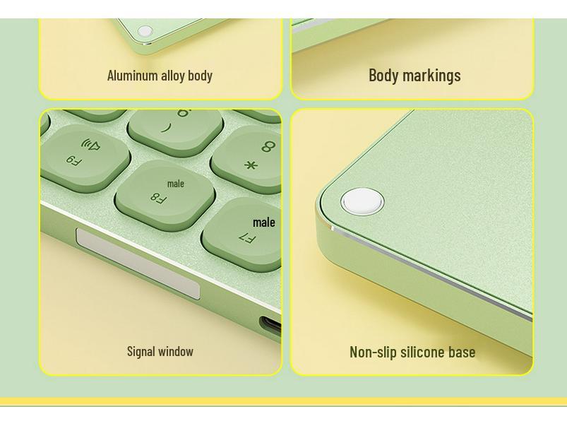 BOW Hangshi HD286CL Dual-Mode Bluetooth Wireless Ultra-Quiet Keyboard - Cute & Lightweight for Girls