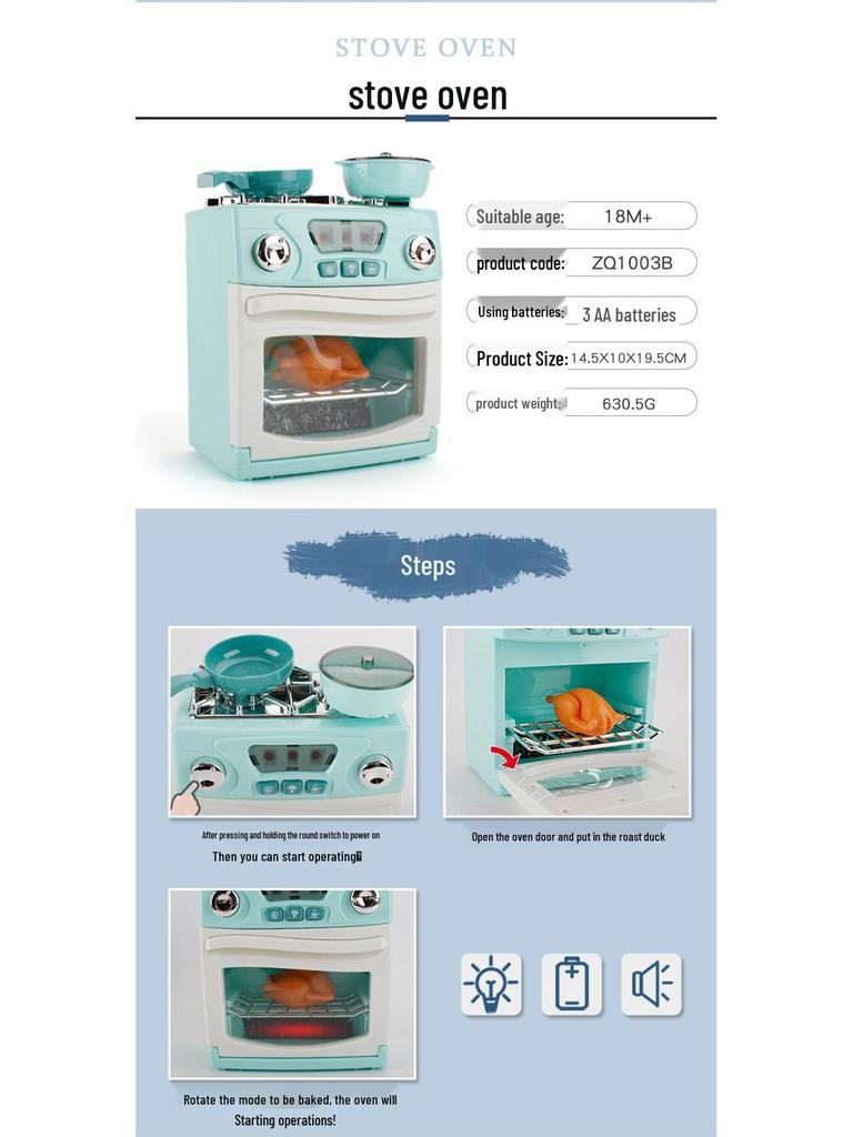 Interactive Home Appliance Simulation Set: Light & Sound Kitchenware, Tableware, Washing Machine, Steamer & Puzzle
