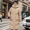 Hooded Collar Parkers Coat Lamb Wool Cotton Zipper Coat Medium Long Winter Season Warm and Fluffy Coat with Cotton Jacket