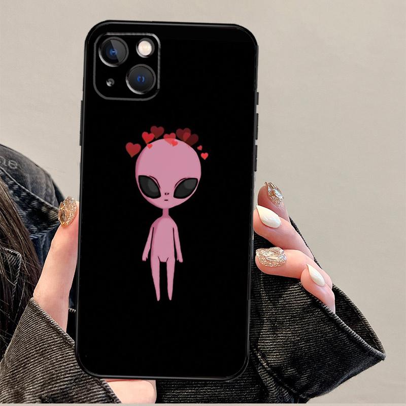 Cartoon Weltraum-Alien UFO Handyhülle für iPhone 17 Pro Max 14 11 15 16 Pro Max 13 12 mini 16 Plus 16e 17 Air Cover