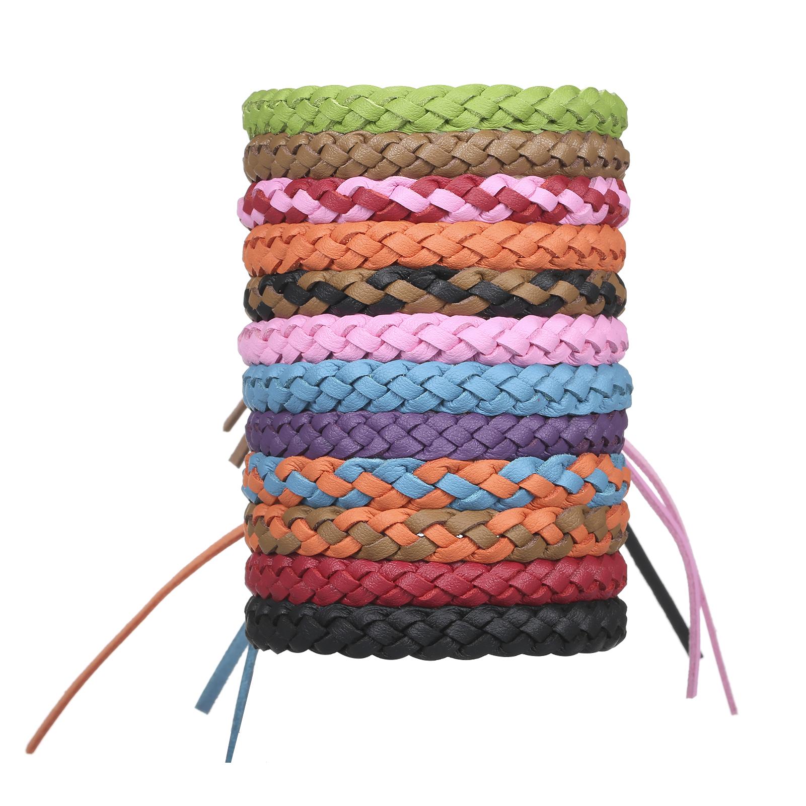 

12 шт. браслеты от комаров из искусственной кожи, плетеный ремешок от комаров, регулируемый браслет для 12Pcs