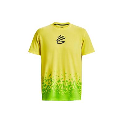 Patterned Print Crew Neck T-Shirt Men Tops Yellow 1376512-720